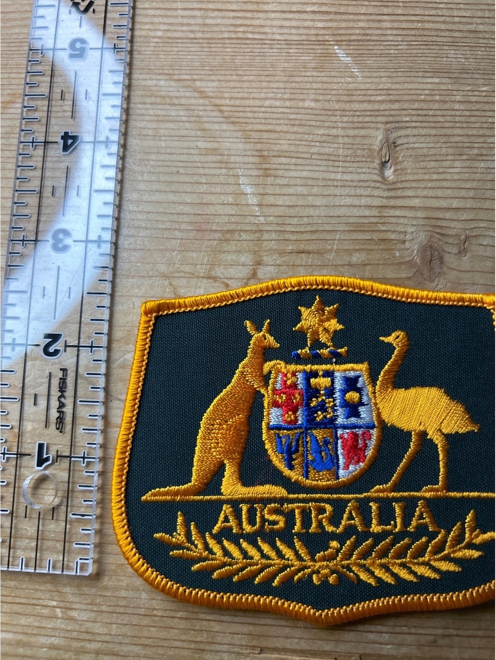 Vintage Australia Embroidered Patch with Kangaroo and Emu Crest